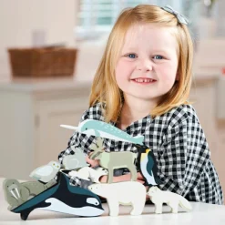 Set animaux en bois Animaux polaires