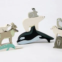Set animaux en bois Animaux polaires