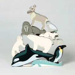 Set animaux en bois Animaux polaires