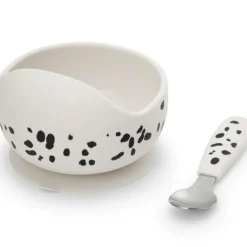 Set bol et cuillère en silicone Dalmatian Dots