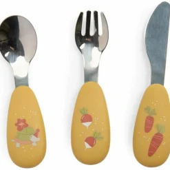 Set couverts silicone Trois petits lapins