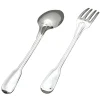 Set de 2 couverts bébé Filet ancien personnalisable dans son coffret (métal argenté)
