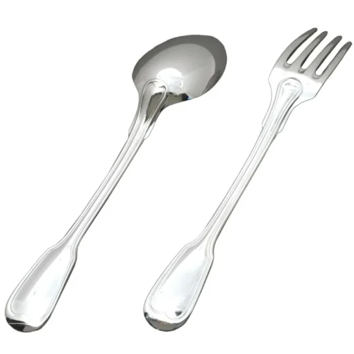 Set de 2 couverts bébé Filet ancien personnalisable dans son coffret (métal argenté)