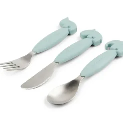 Set de 3 couverts Easy-grip Deer friends Bleu