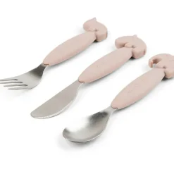 Set de 3 couverts Easy-grip Deer friends Rose