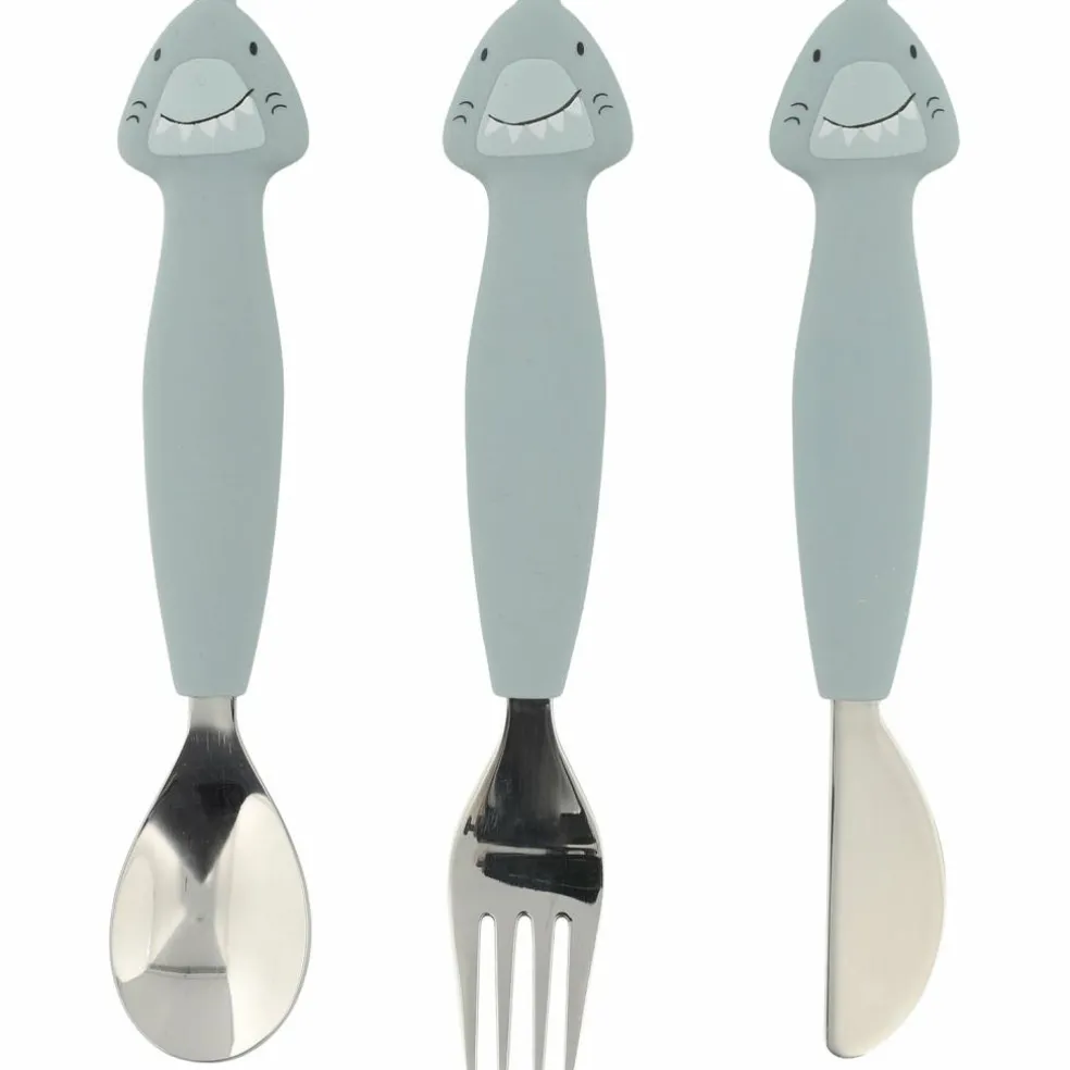 Set de 3 couverts en silicone Mr. Shark