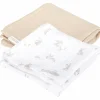 Set de 2 langes en gaze de coton Baby Bunny Pure Beige (70 x 70 cm)