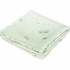 Set de 2 langes en gaze de coton Little Farm Pure Olive (70 x 70 cm)