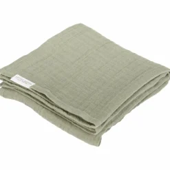 Set de 2 langes en gaze de coton Little Farm Pure Olive (70 x 70 cm)