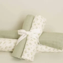 Set de 2 langes en gaze de coton Blueberry Pure Sage (70 x 70 cm)