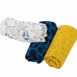 Set de 3 langes imprimés Puce et Pilou (70 x 70 cm)