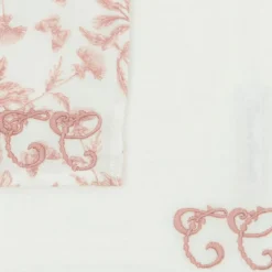 Set de 2 langes Toile de Jouy rose (70 x 70 cm)