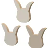 Set de 3 patères en bois Lapin