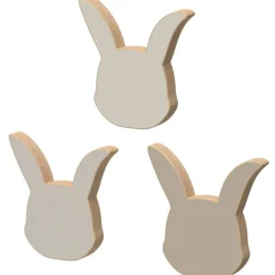 Set de 3 patères en bois Lapin