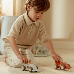 Set de 2 voitures de course en bois