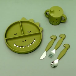 Set de couverts en silicone Mr. Dino (3 pièces)