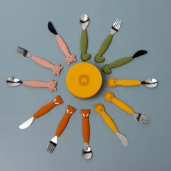 Set de couverts en silicone Mr. Dino (3 pièces)