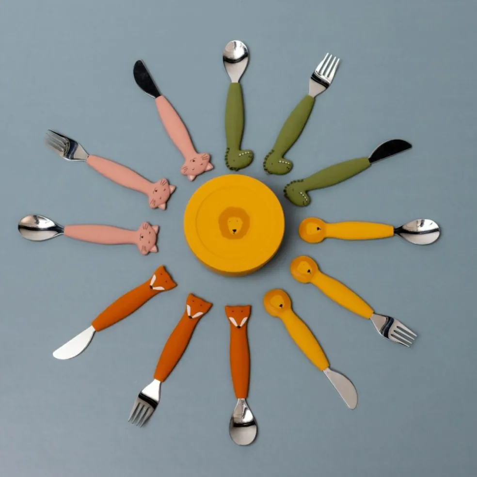 Set de couverts en silicone Mr. Dino (3 pièces)