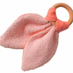 Set de naissance Bavoir et anneau de dentition Rose (personnalisable)