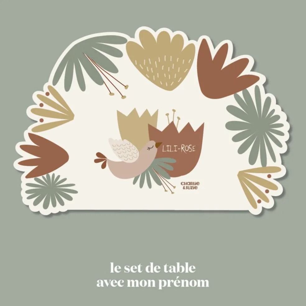 Set de table Fleurs Lili Rose personnalisable