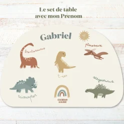 Set de table Mes Dinos Paolo personnalisable