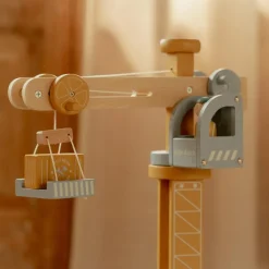 Set grue et chantier de construction en bois