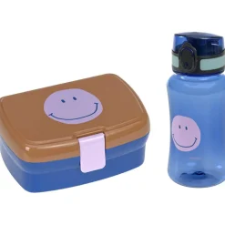Set lunchbox et gourde Little Gang Caramel-blue