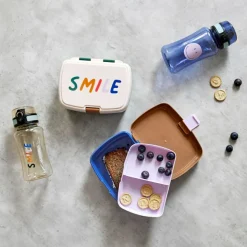 Set lunchbox et gourde Little Gang Caramel-blue