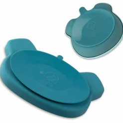 Set repas en silicone Ourson Bleu (4 pièces)