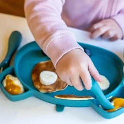 Set repas en silicone Ourson Bleu (4 pièces)