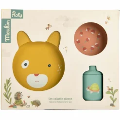 Set vaisselle silicone Trois petits lapins