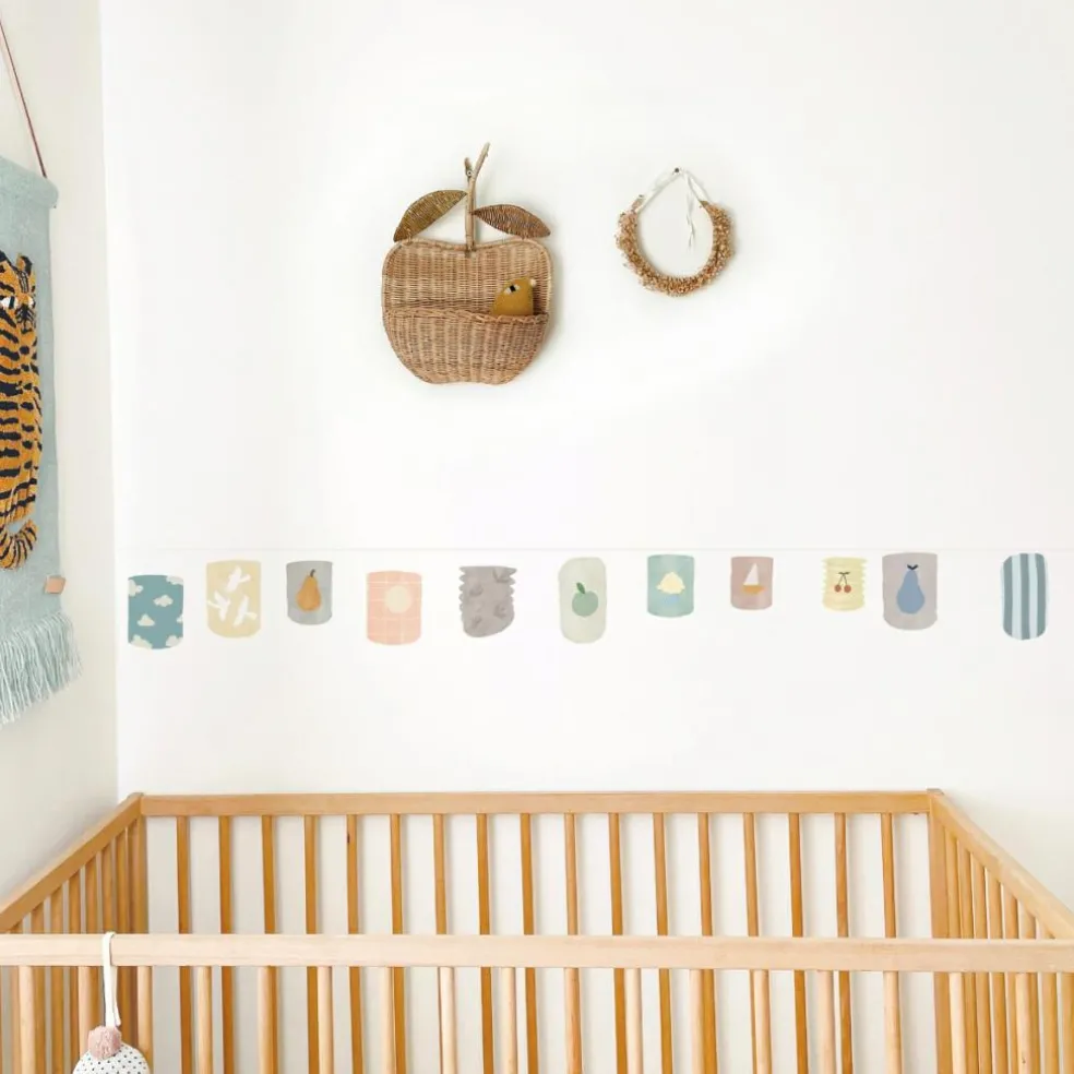 Sticker frise murale Lampions Bleus