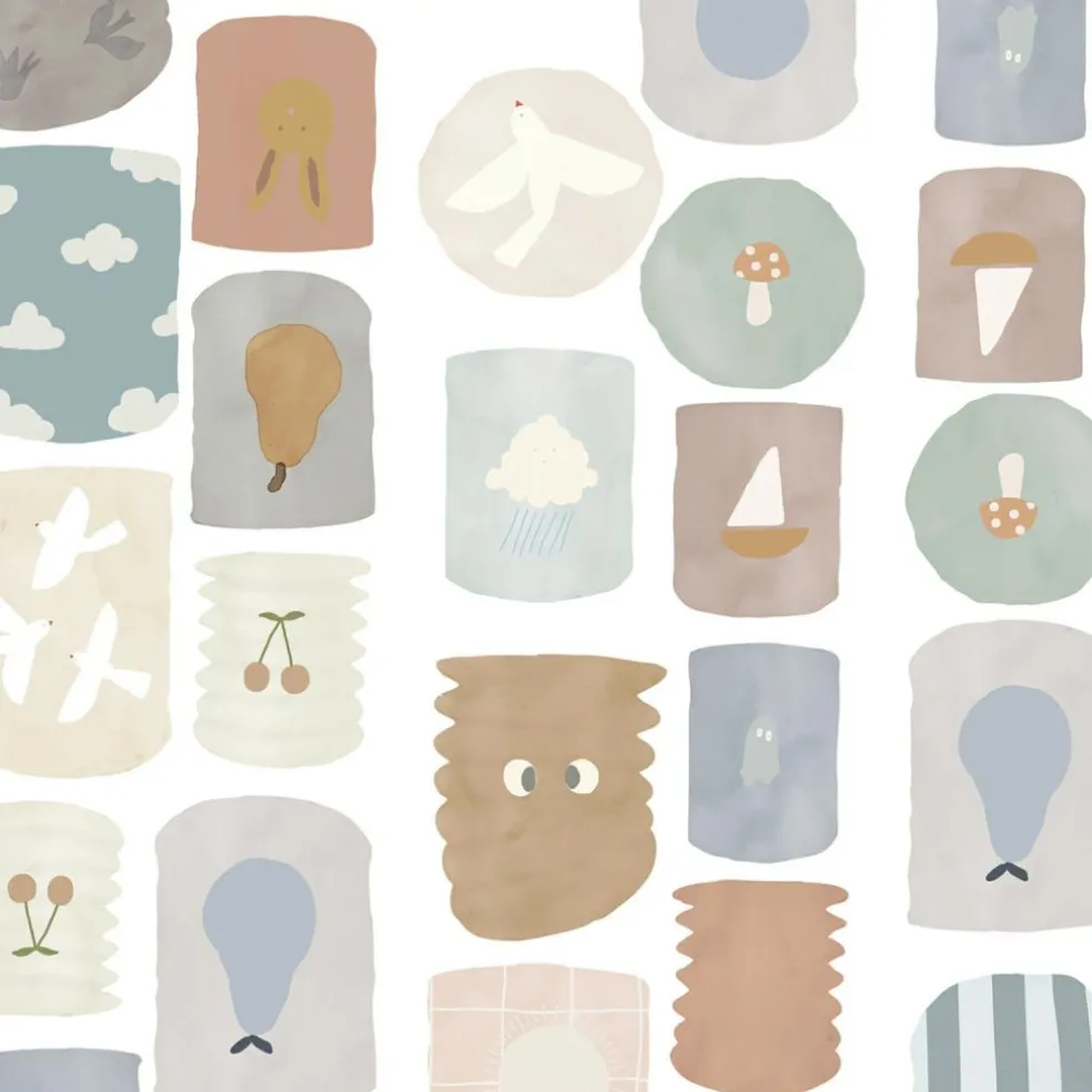 Sticker frise murale Lampions Bleus