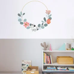 Sticker Grande couronne fleur Jill (80 x 80 cm)