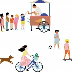 Sticker mural géant Mon Village