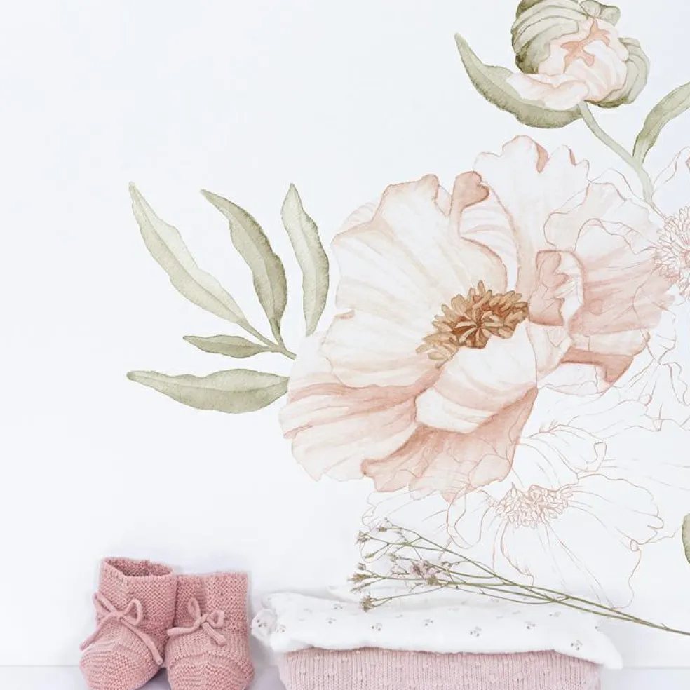 Sticker mural Large Pretty Poppy (81 x 71 cm)