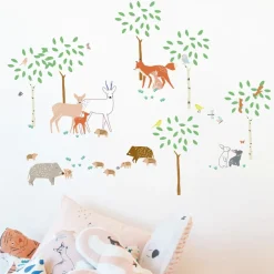 Stickers Balade en forêt (70 x 70 cm)