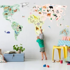 Stickers géants Animaux du monde (160 x 80 cm)