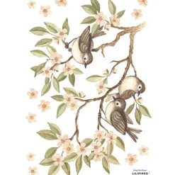 Stickers Oh deer branches et moineaux (29,7 x 42 cm)