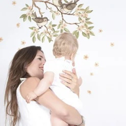 Stickers Oh deer branches et moineaux (29,7 x 42 cm)