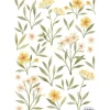 Stickers Oh deer fleurs oranges et jaunes (29,7 x 42 cm)
