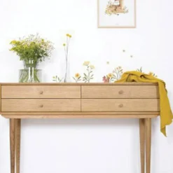 Stickers Oh deer fleurs oranges et jaunes (29,7 x 42 cm)