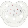Sucette bébé physiologique ancres et coeurs (0-6 mois)