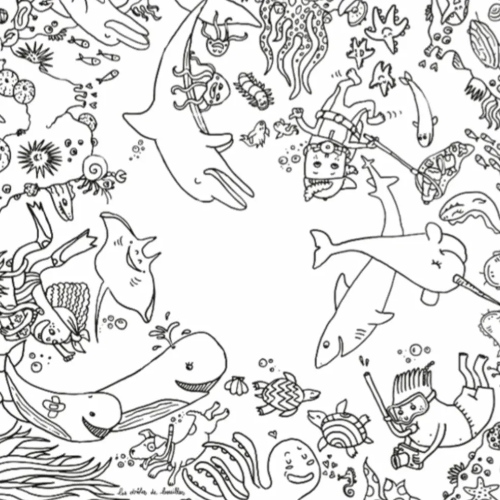 Table à colorier Coloritable modèle La Plongée