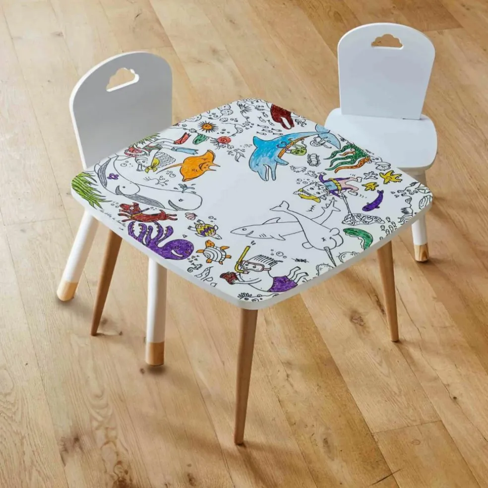 Table à colorier Coloritable modèle La Plongée