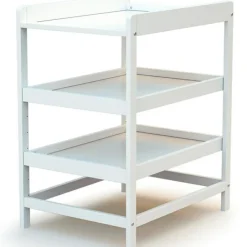 Table à langer en bois de hêtre Confort blanc