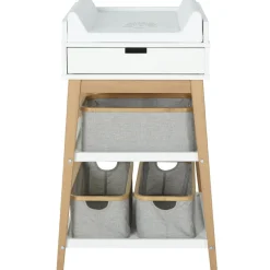 Table à langer Hip avec tiroir Blanc-Naturel