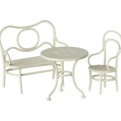 Table banc & chaise Souris Small Blanc cassé