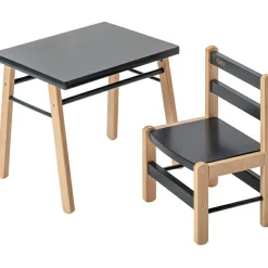 Table d'enfant en bois Gabriel hybride anthracite (50 x 40 cm)