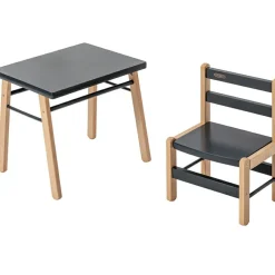 Table d'enfant en bois Gabriel hybride anthracite (50 x 40 cm)
